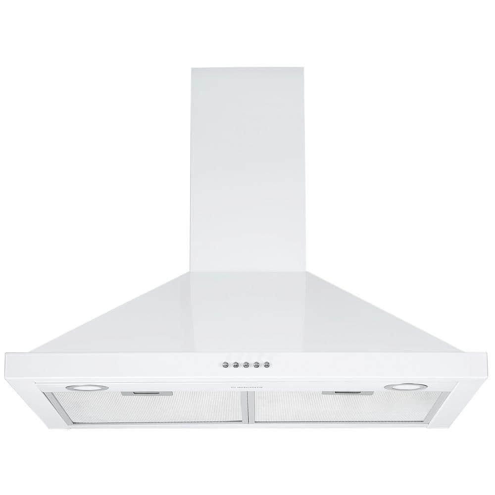 Ancona 30 in 280 CFM Convertible Wall Mount Pyramid Range Hood with LED Lights in White