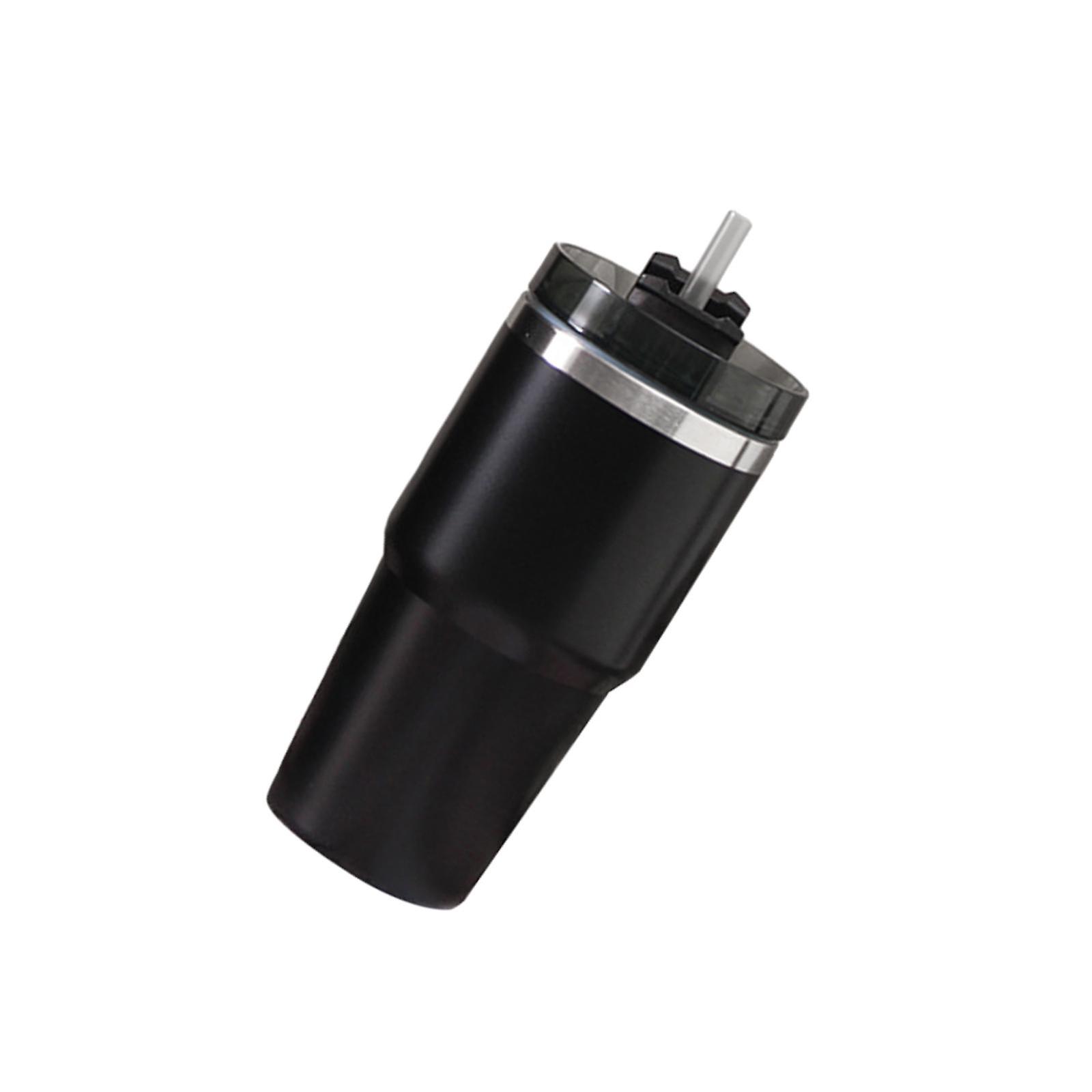 Insulated Tumbler Vacuum Insulated Leakproof With Lid And Straw Thermal Cup Black 600ml