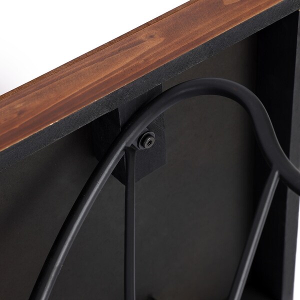 Butterfly Black and Brown Metal and Wood Accent Table - 31.25