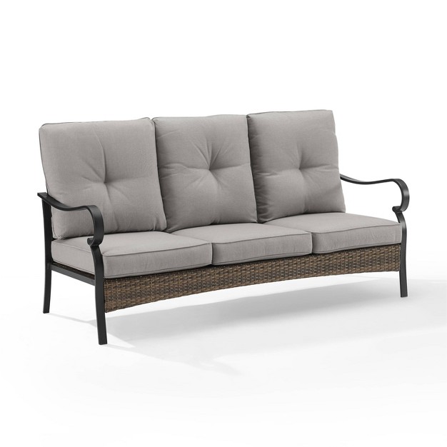 Dahlia Outdoor Steel Sofa Taupe matte Black Crosley