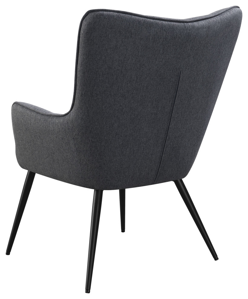 Isla Upholstered Flared Arms Accent Chair With Grid Tufted Accent Chair Grey   Modern   Armchairs And Accent Chairs   by Modon  Houzz