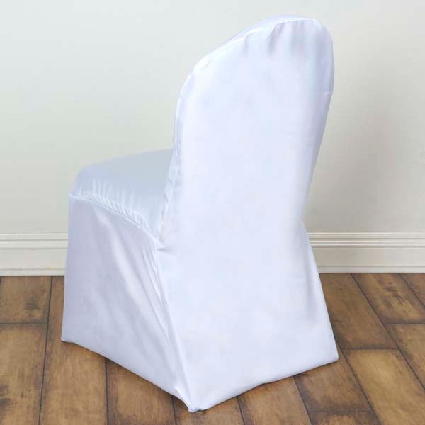 Efavormart 20 PCS Round Top White Polyester Banquet Chair Covers Linen Dinning Chair slipcover For Wedding Party Event Catering