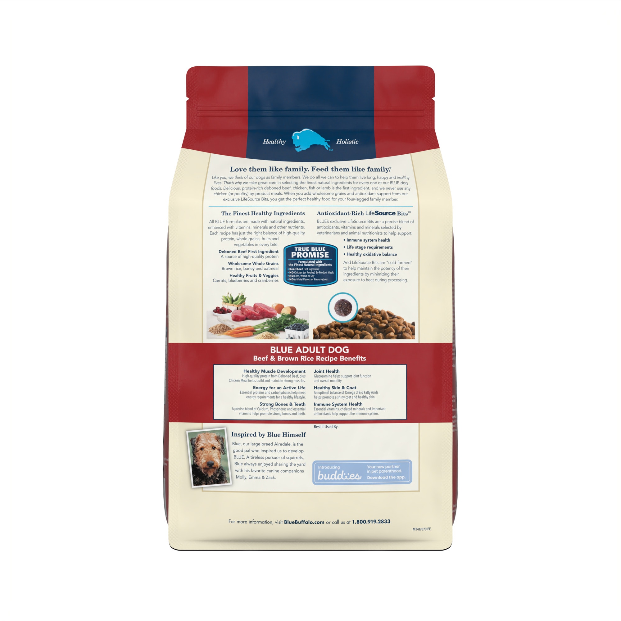 Blue Buffalo Blue Life Protection Formula Natural Adult Beef and Brown Rice Dry Dog Food， 30 lbs.