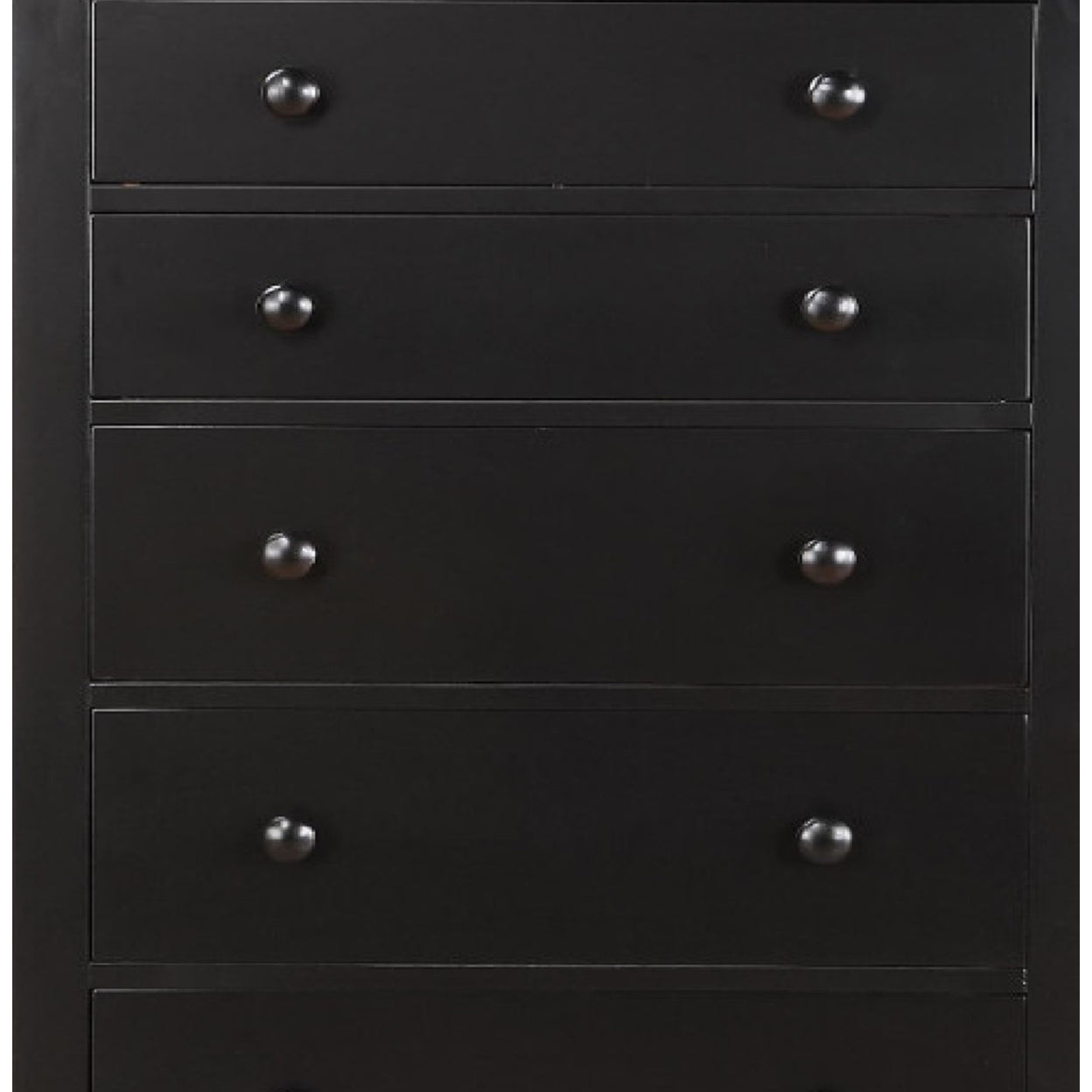 Pine Wood With Varied Size 5 Drawer Chest, Black- Saltoro Sherpi