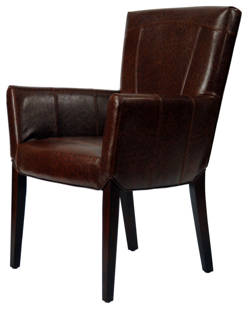 Ted Leather Arm Chair Brown   Modern   Armchairs And Accent Chairs   by Virgil Stanis Design  Houzz