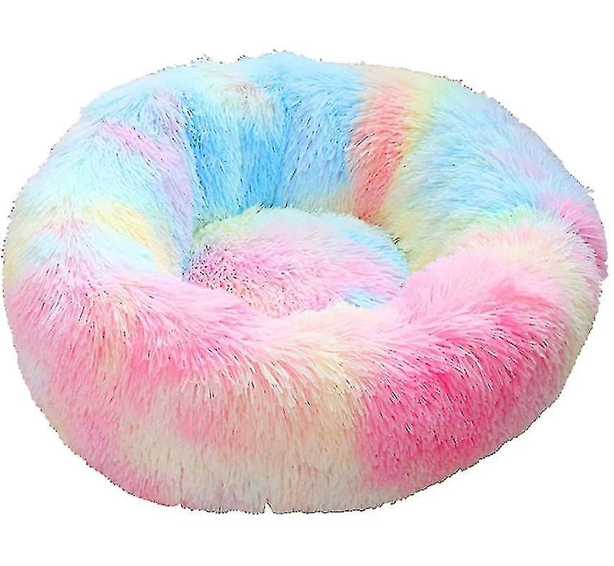 Dog Bed Round Plush Cat Bed， Soft Washable Puppy Bed， Pet Bed 60cm