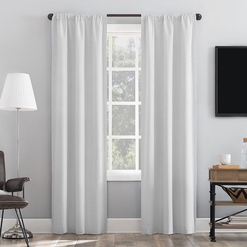 Sun Zero 2-Pack Laurent 100% Blackout Boucle Texture Rod Pocket Window Curtain