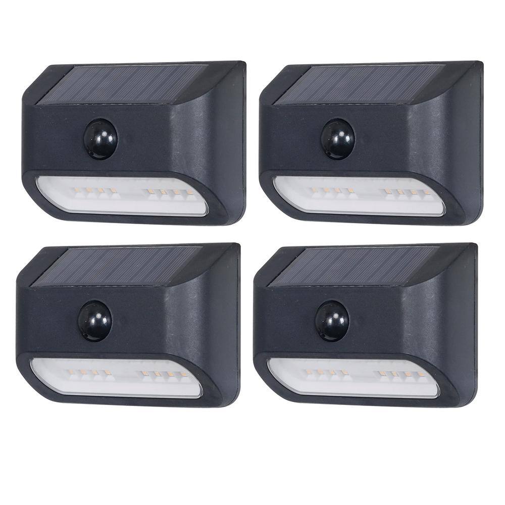 Westinghouse 3-Watt Equivalent Outdoor Integrated LED Black Intelligent Plastic Fence Light (4-Pack) 300 Lumens SR56FA04A-08