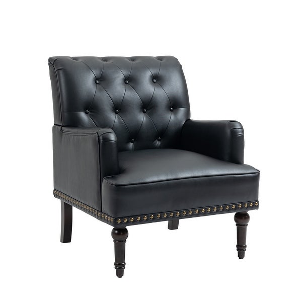 PU Leather Living Room Accent Chair with Tufted Back