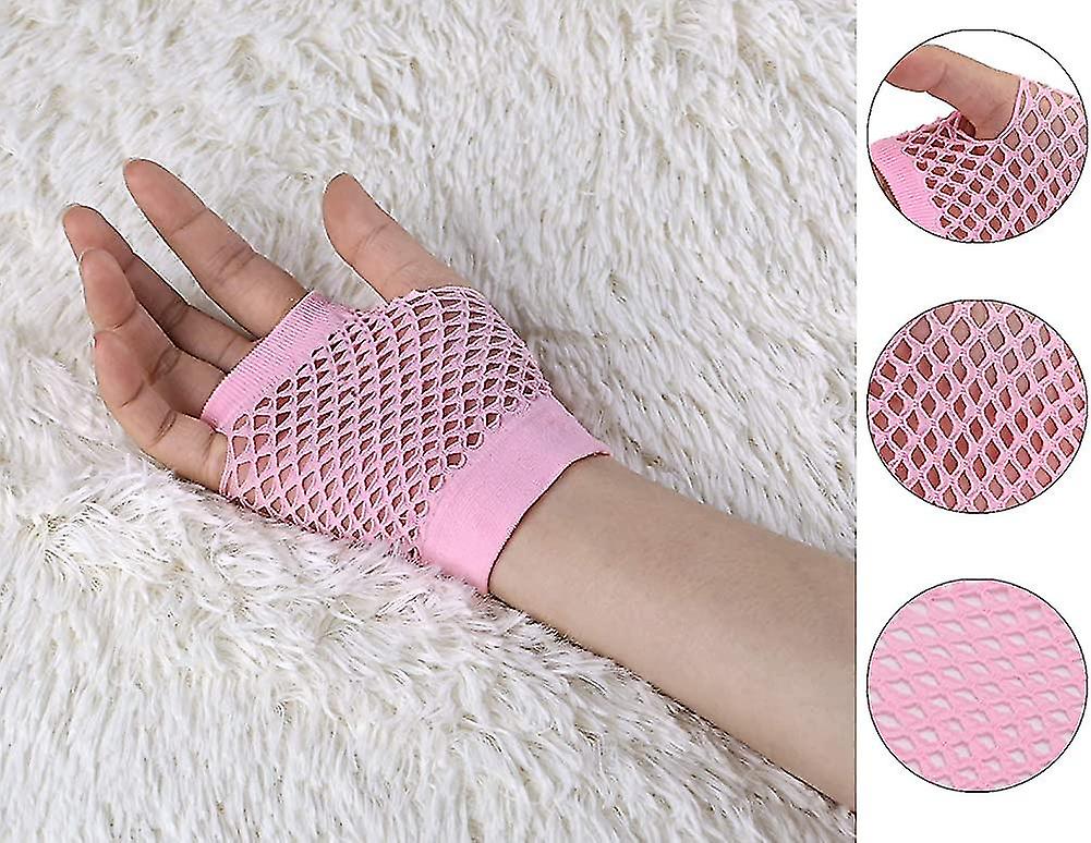 Women's Fingerless Mesh 1980s Fancy Dress Party Costume Accessories Fishnet