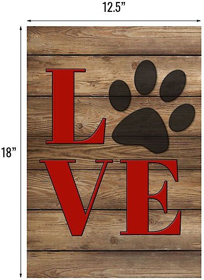 Gateway Lane Love Paw Print Garden Flag