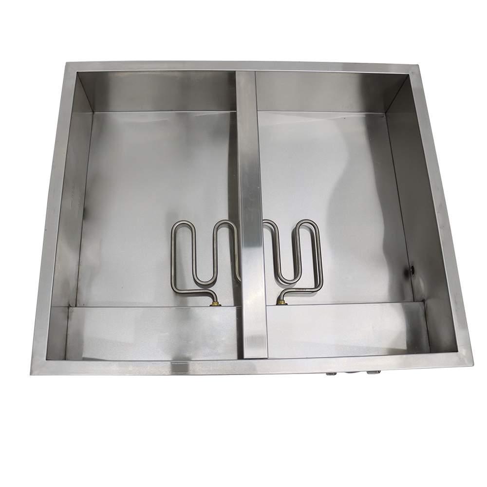 TECHTONGDA Commercial Food Warmer Squarish Stainless Steel Bain Marie Buffet Countertop 4-Well Electric Steam Heater