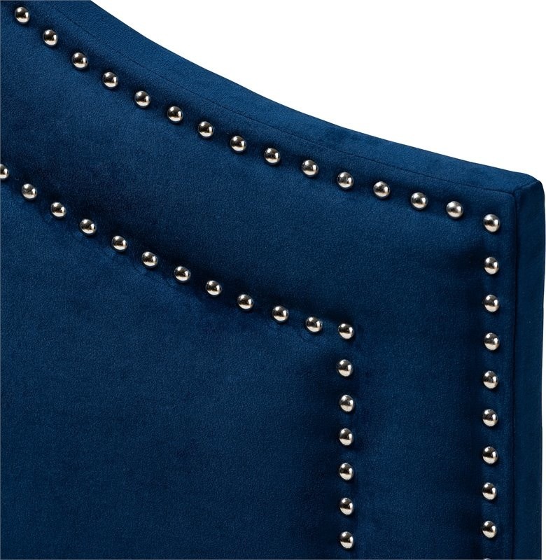 Baxton Studio Avignon Velvet and Wood Full Headboard in Navy Blue   Contemporary   Headboards   by Fratantoni Lifestyles  Houzz