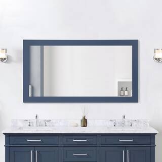 Home Decorators Collection Sonoma 60 in. W x 32 in. H Rectangular Framed Wall Bathroom Vanity Mirror in Midnight Blue Sonoma 60MR-MB