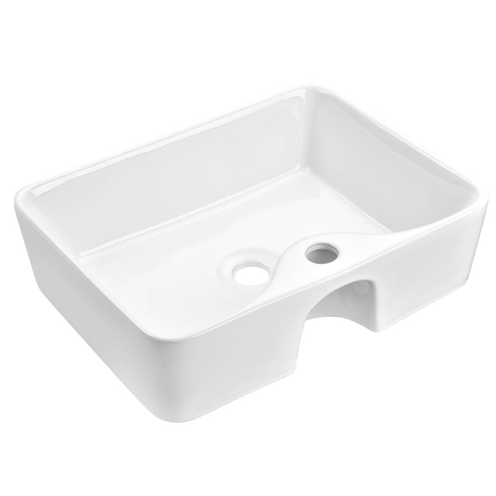 Aquaterior 19x15 Porcelain Bathroom Sink White Lavatory Basin