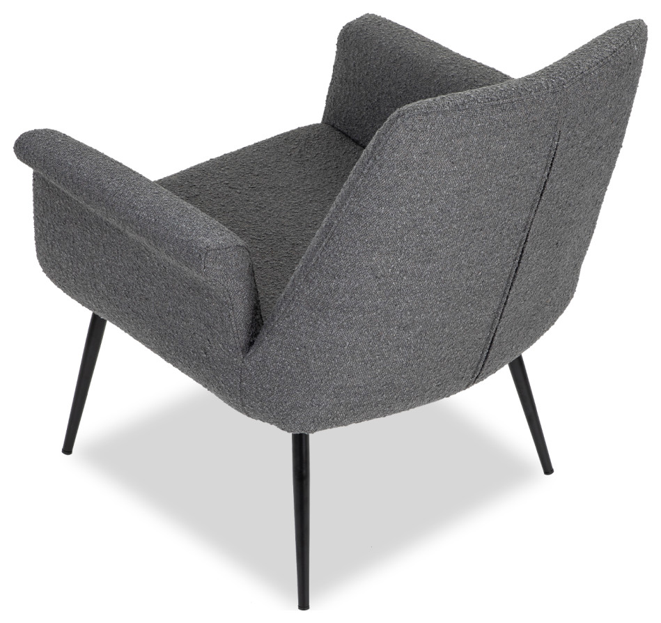 Dark Gray Boucl√© Occasional Chair  Liang  ampEimil Fiore   Midcentury   Armchairs And Accent Chairs   by Oroa   Distinctive Furniture  Houzz