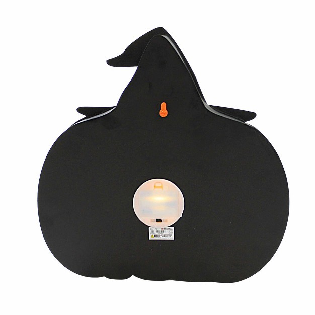 Roman Happy Halloween Lighted Pumpkin One Lighted Figurine 13 0 Inches Witches Hat Bat Cat 136372 Paperboard Black