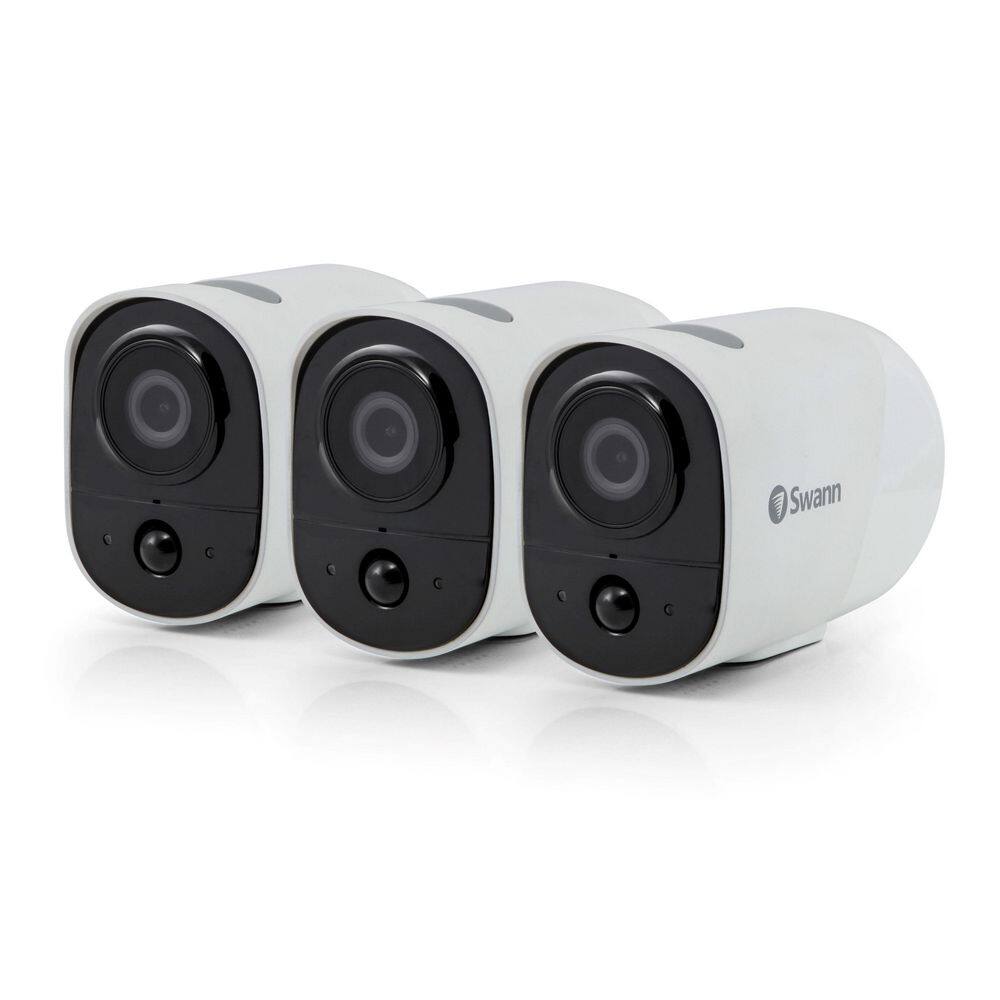 Swann Xtreem Wireless Battery Powered WiFi Outdoor White Surveillance Home Security Camera (3-Pack) SWIFI-XTRCM16G3PK-GL