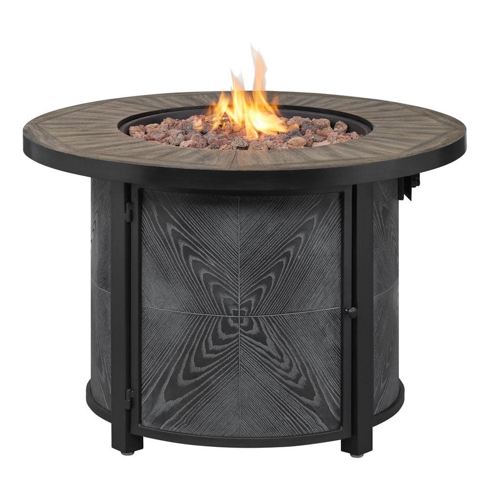 Hampton Bay 36 in. W x 25.2 in. H Round Fire Table with Steel Frame FP21531-J