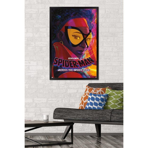 Trends International Marvel Spider man Across The Spider verse Jessica Drew Framed Wall Poster Prints