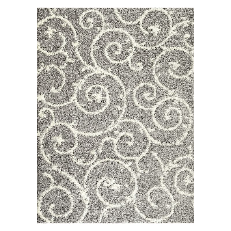 World Rug Gallery Florida Soft Cozy Scroll Shag Rug