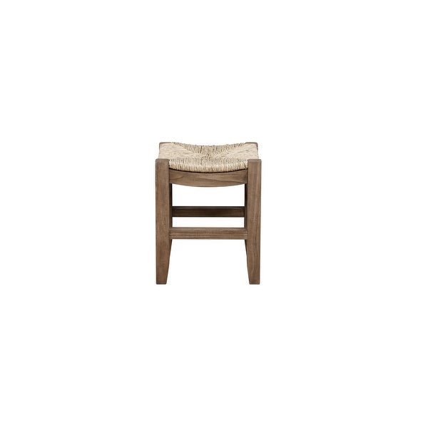 The Gray Barn Enchanted Acre 18-inch Wood Stools with Rush Seats (Set of 2)