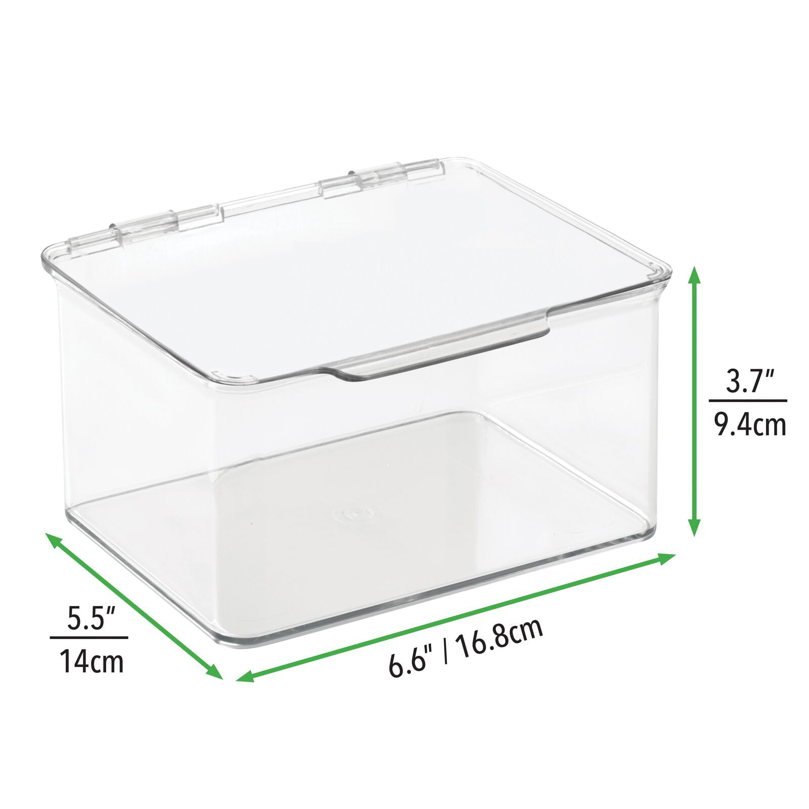 mDesign Plastic Stackable Household Storage Container with Lid - Organizer for Entryway, Closet, Kitchen, Bathroom, Garage Kid's Room, Craft Room - Clear