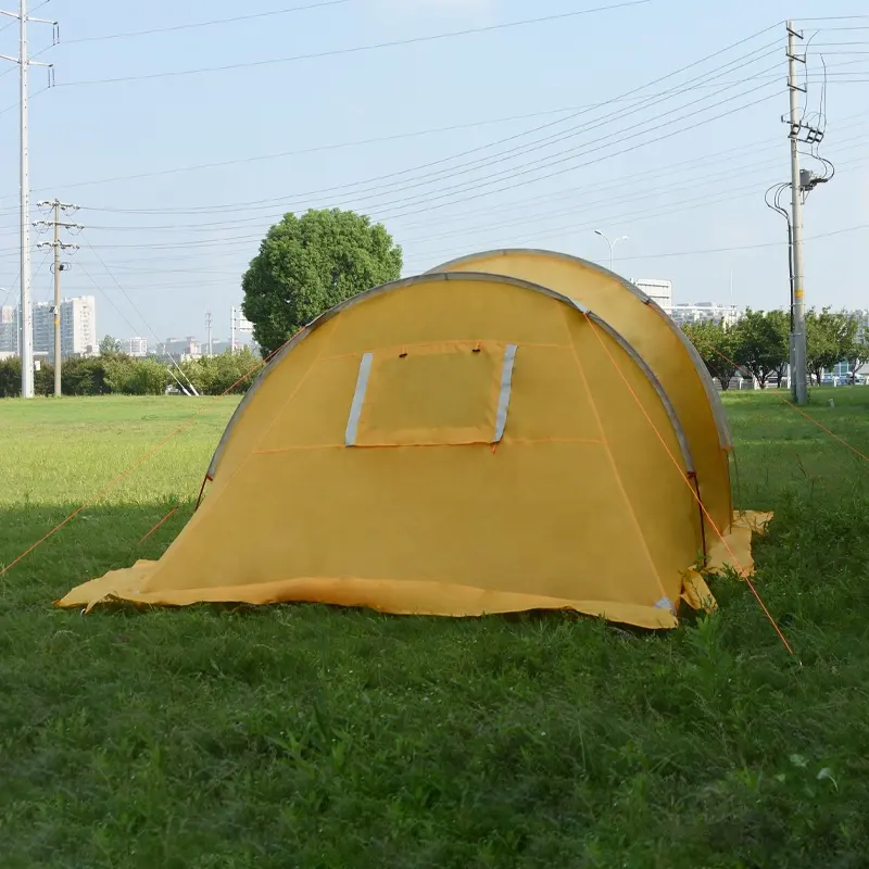 Factory Direct Supply Custom Yellow Tente Waterproof  4 Person Outdoor Family Camping Tent