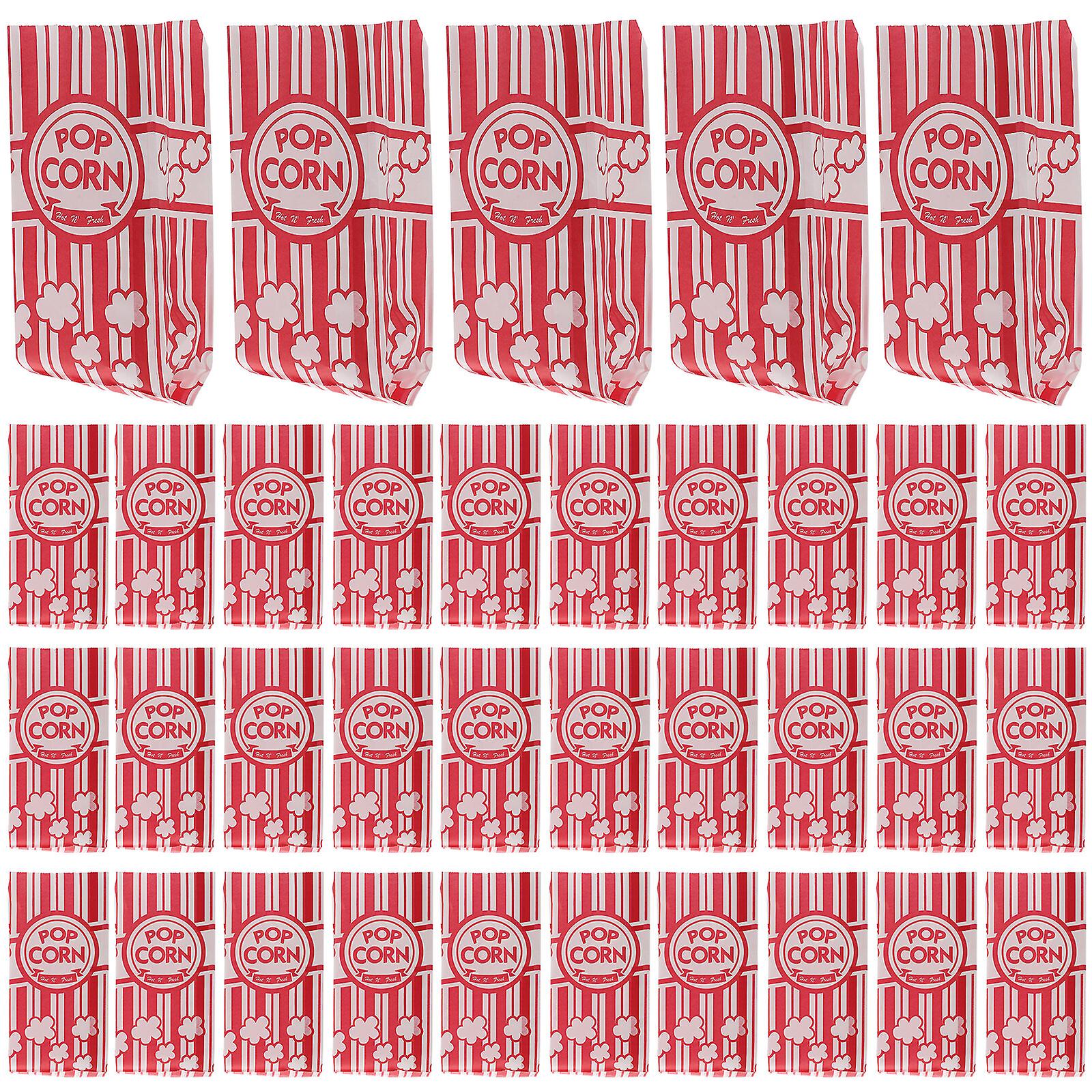 100pcs Oil-proof Popcorn Bags Paper Popcorn Bags Popcorn Holder Large Popcorn Organizer