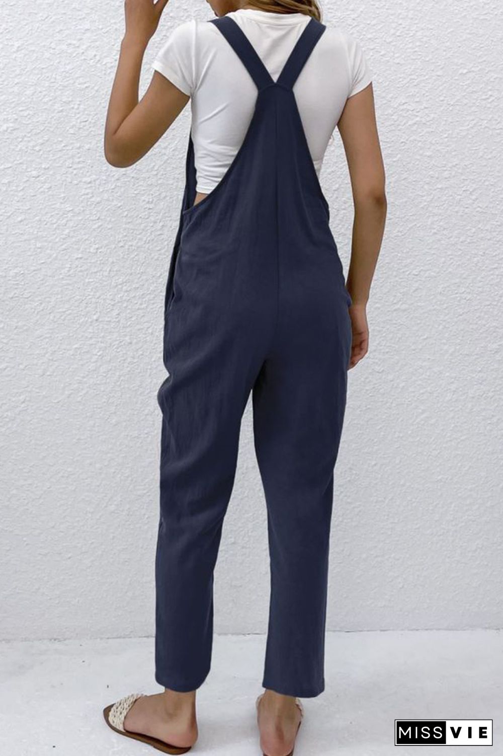 Solid Color Pocket Jumpsuit Wholesale