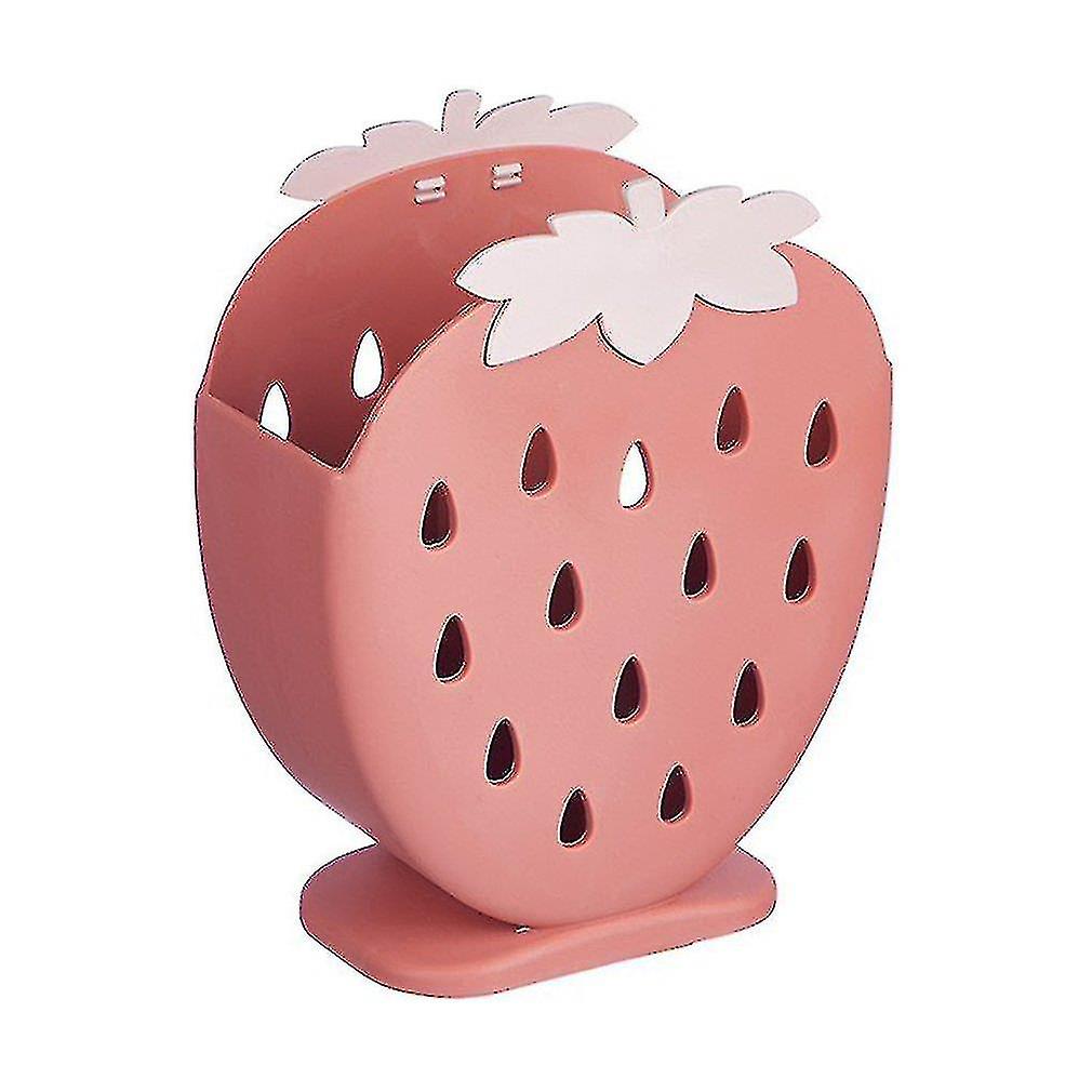 Cute Strawberry Chopsticks Holder Drain Rack Kitchen Tableware Storage Rack Hollow Cutlery Drainer Spoon Fork Knife Shelf Holder