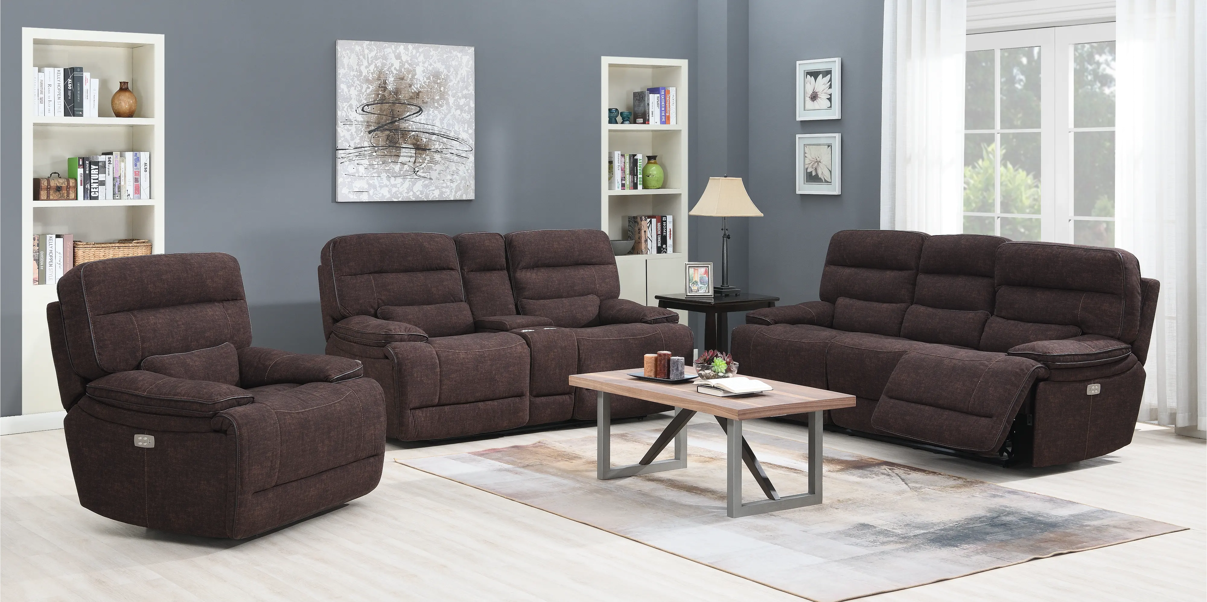 Rock Quarry Brown Power Reclining Sofa