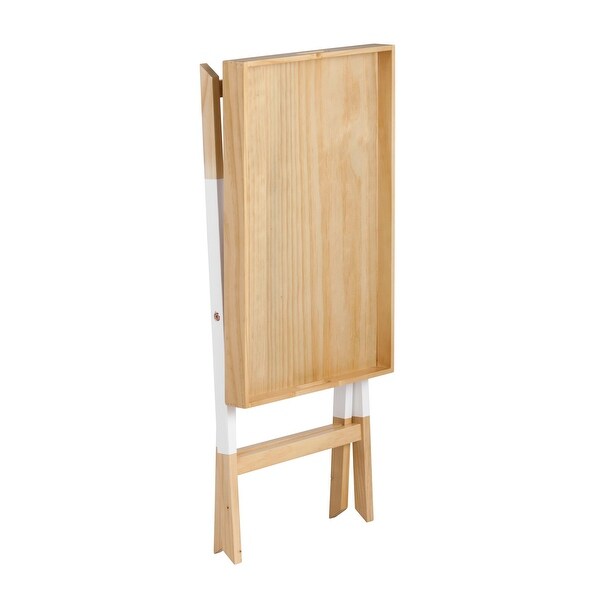 Universal Expert Remus Folding Tray Table， Modern Oak and White