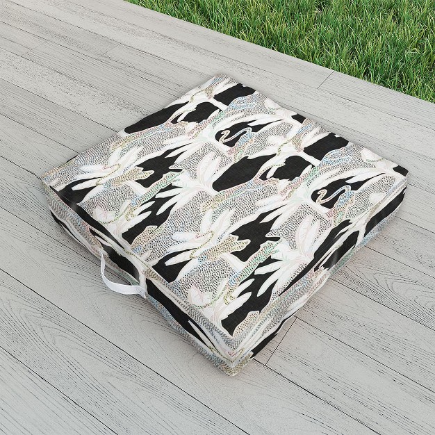 Evamatise Leopards And Palms Rainbow Outdoor Floor Cushion Deny Designs