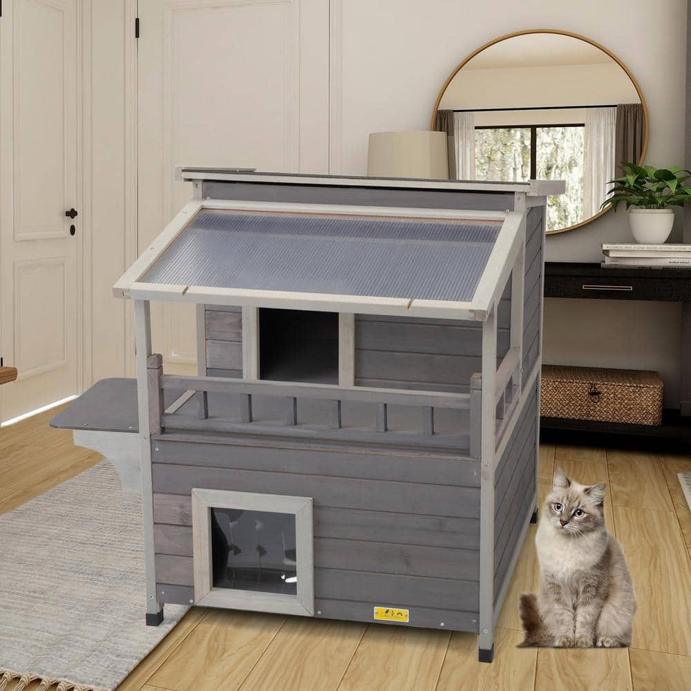 COZIWOW Wooden Cat House Water-Resistant CW12T0463