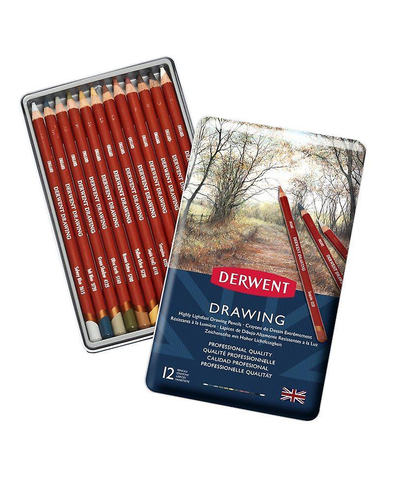 Derwent Drawing Professional Colour Pencils 12 Tin