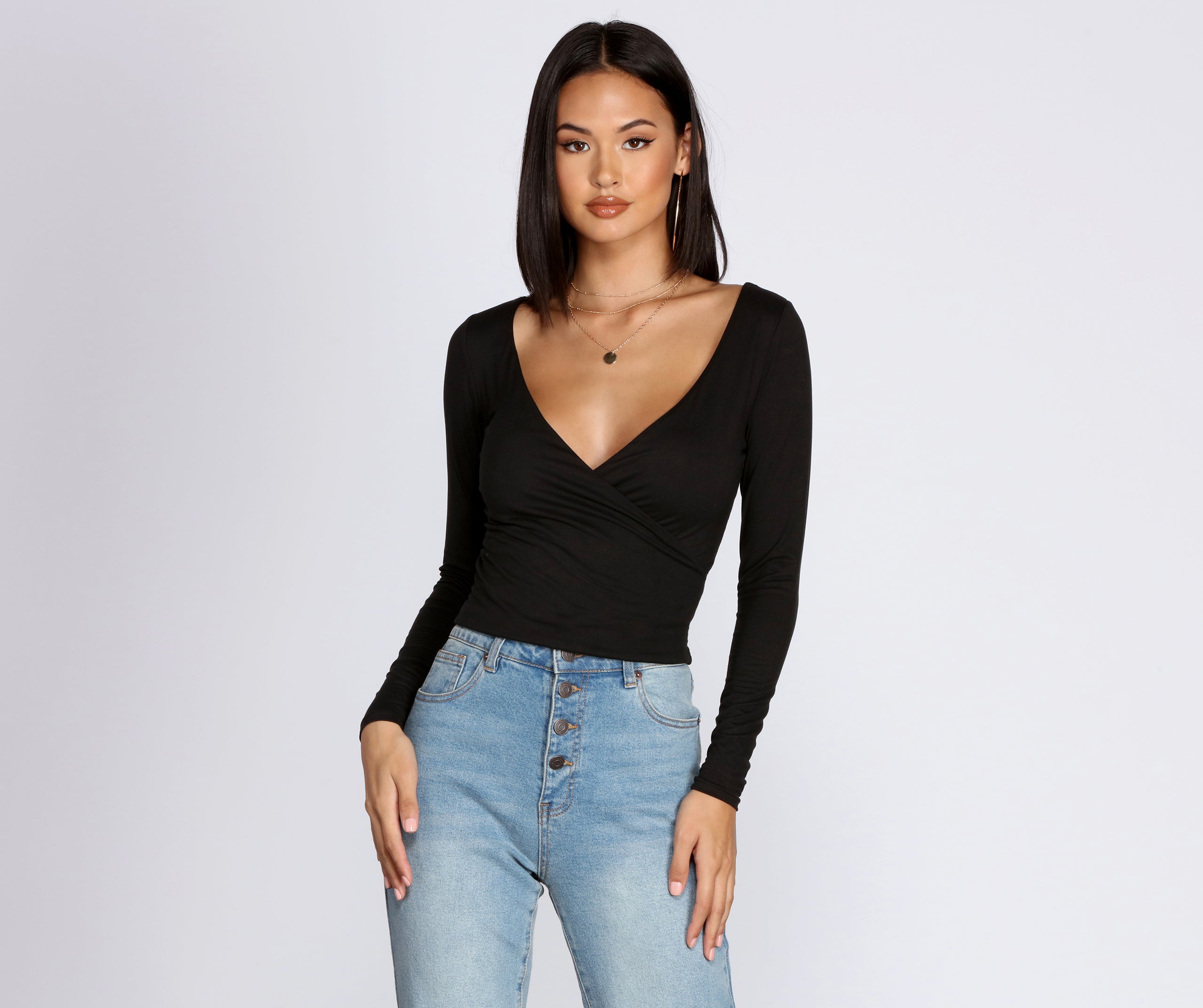 Simply Stylish Wrap Front Top