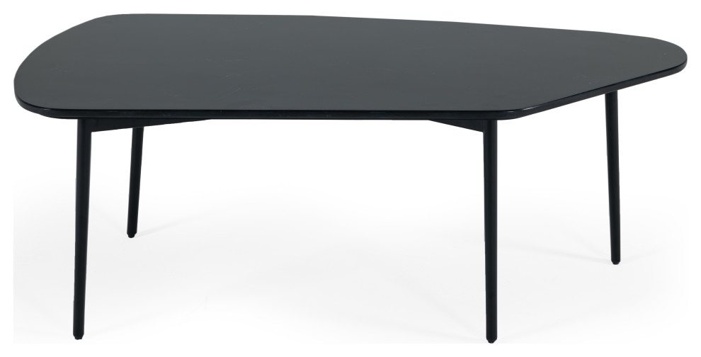 Modrest Andros Black Marble  Black Metal Coffee Table   Midcentury   Coffee Tables   by Vig Furniture Inc.  Houzz