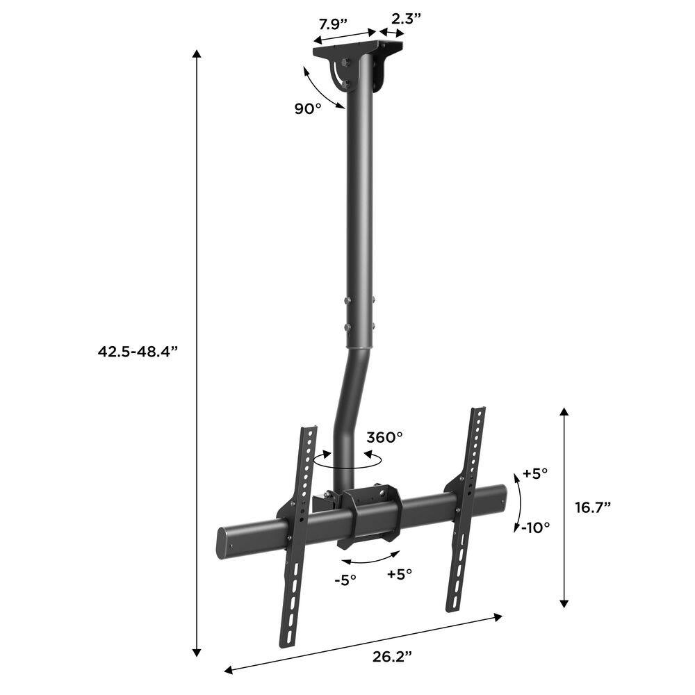 ProMounts Large Durable Height Adjustable TV Ceiling Mount for 37-90 in. VESA 200x200 to 400x600 with TouchTilt Technology UC-PRO310