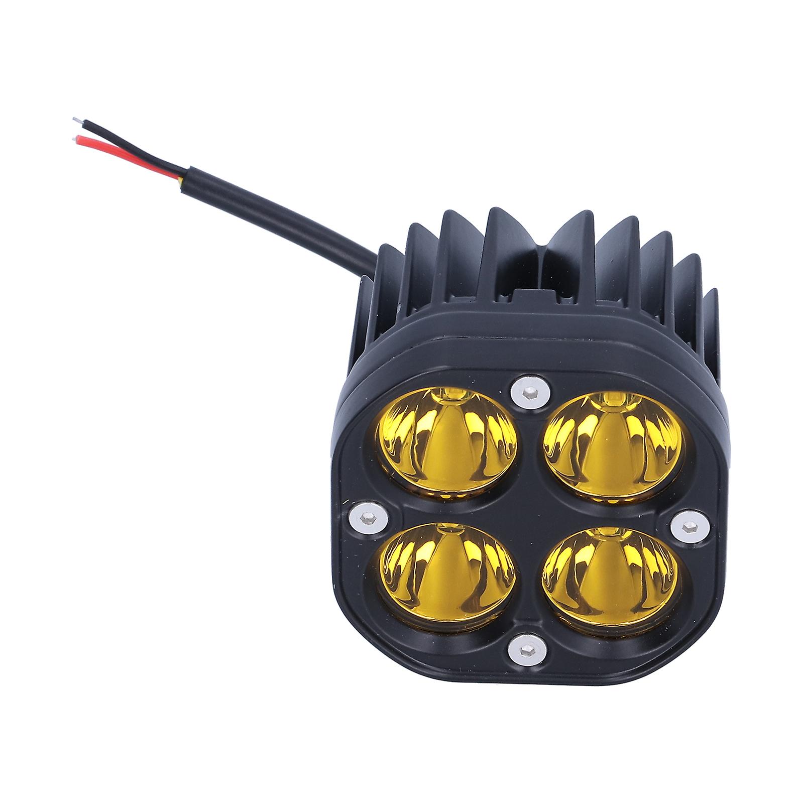 40w 4led 3in Work Light 4000lm Spot Lamp Ip67 Waterproof Universal For Car Trucks Motorcycleyellow Light  3500k