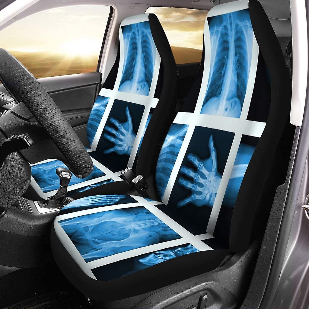 Set Of 2 Car Seat Covers Collage Many X Rays Universal Auto Front Seats Protector Fits For Car，suv Sedan，truck