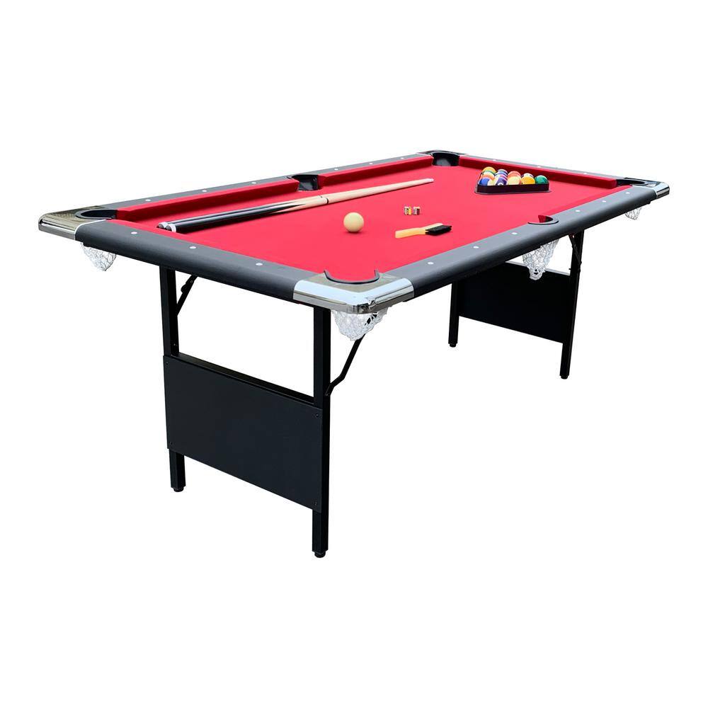 Hathaway Fairmont 6 ft. Portable Pool Table Red BG50347🎉Limited Time Offer🎉