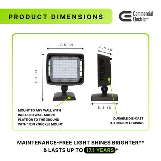 Commercial Electric 150W Equivalent Integrated LED Bronze Outdoor Commercial Area Light with Wall mount 4500 Lumens GRD32-PC-4K-BZ