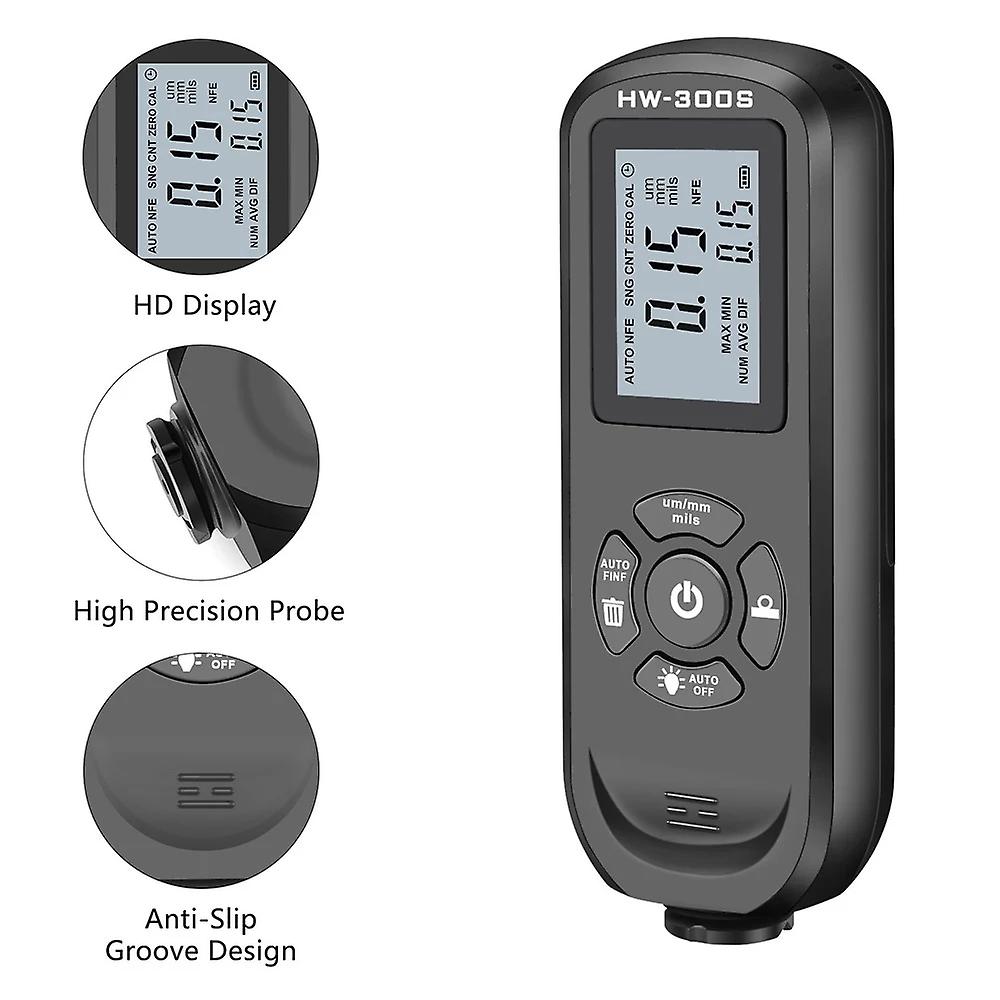 Coating Thickness Gauge High Accurancy Digital Paint Film Thickness Tester Lcd Backlight Display Thickness Measuring Tool