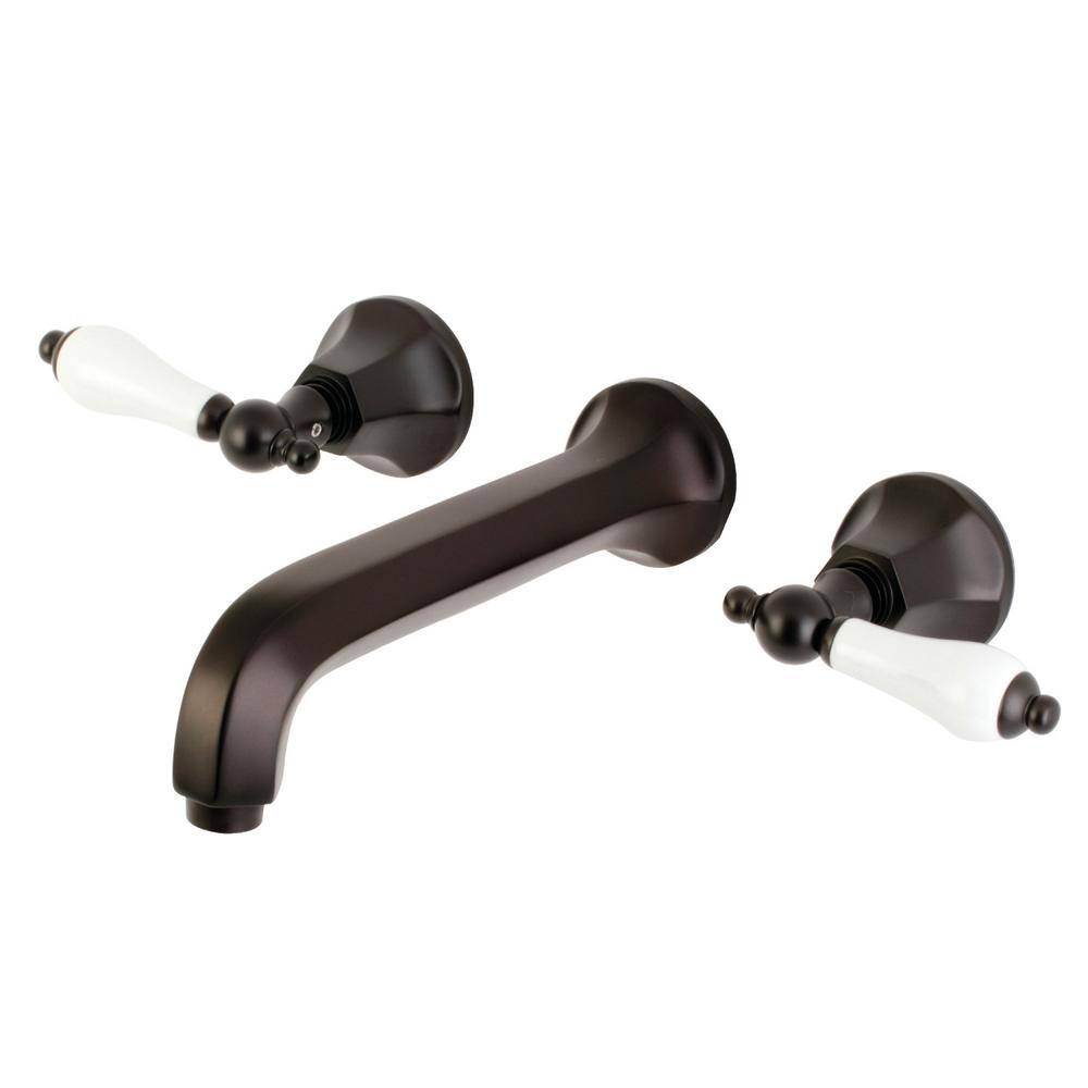 Kingston Brass Metropolitan 2-Handle Bathroom Wall Mounted Faucet in Oil Rubbed Bronze HKS4125PL