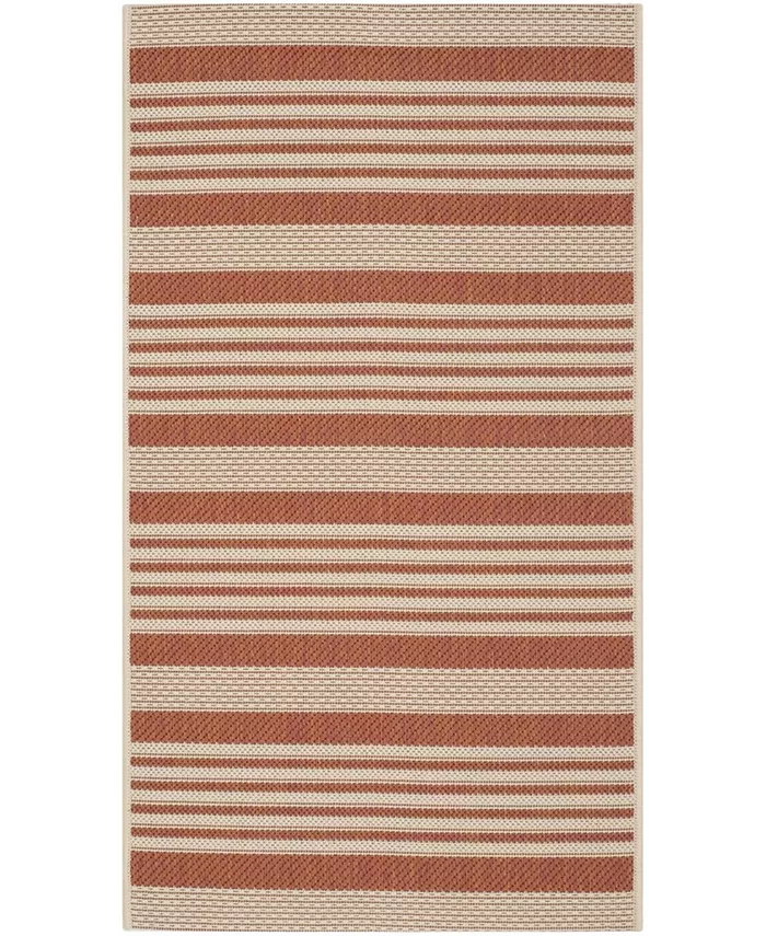 Safavieh Courtyard CY6062 Terracotta and Beige 2'7 x 5' Sisal Weave Outdoor Area Rug