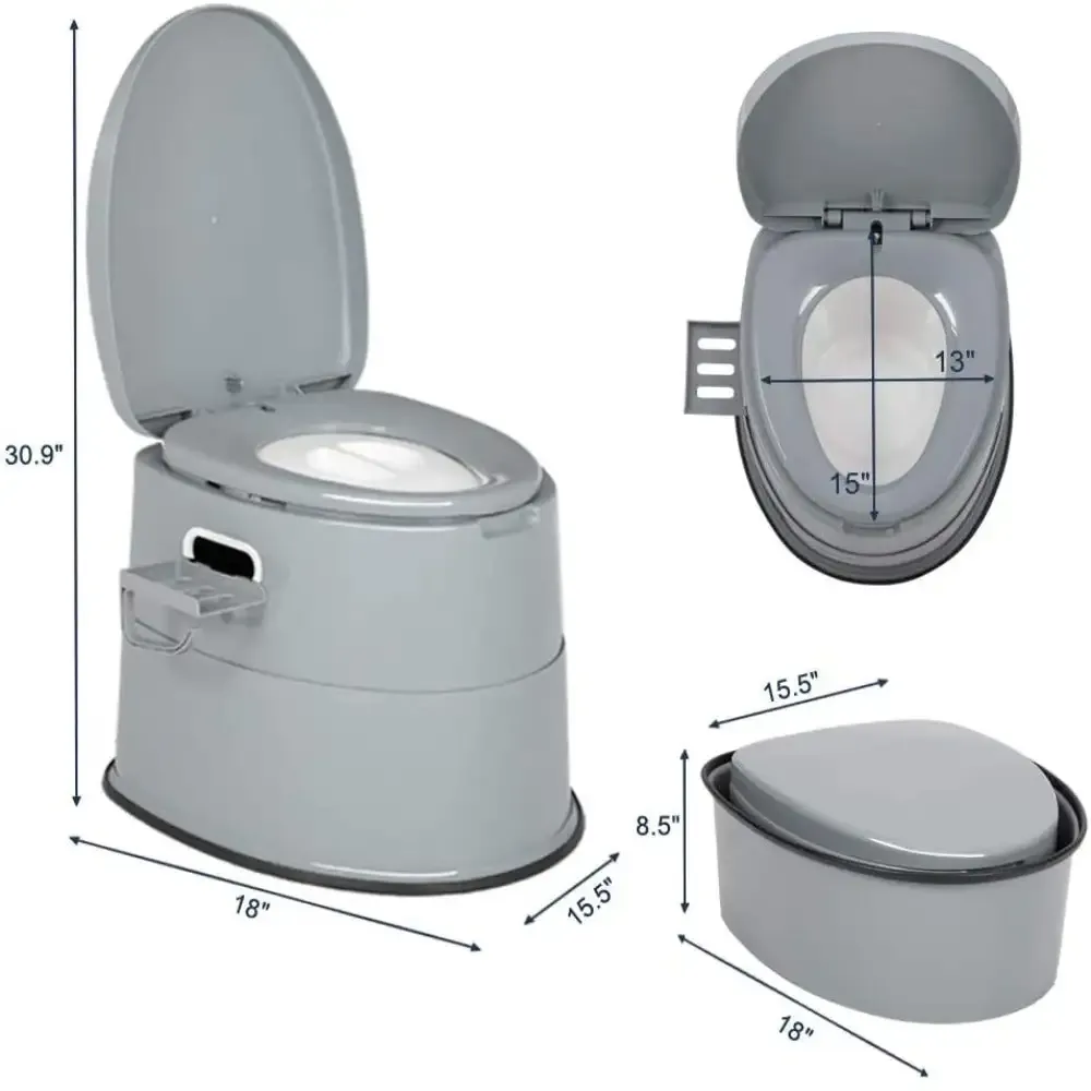 Portable Travel Toilet Detachable Toilet Lightweight Outdoor Indoor Toilet for Camping Grey/White/Brown