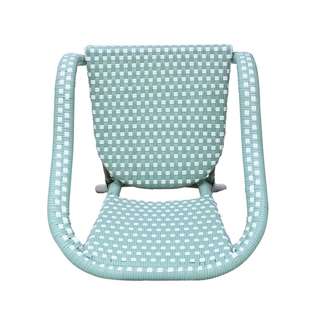 2pk Cecil Outdoor French Bistro Chairs Light Teal white Christopher Knight Home