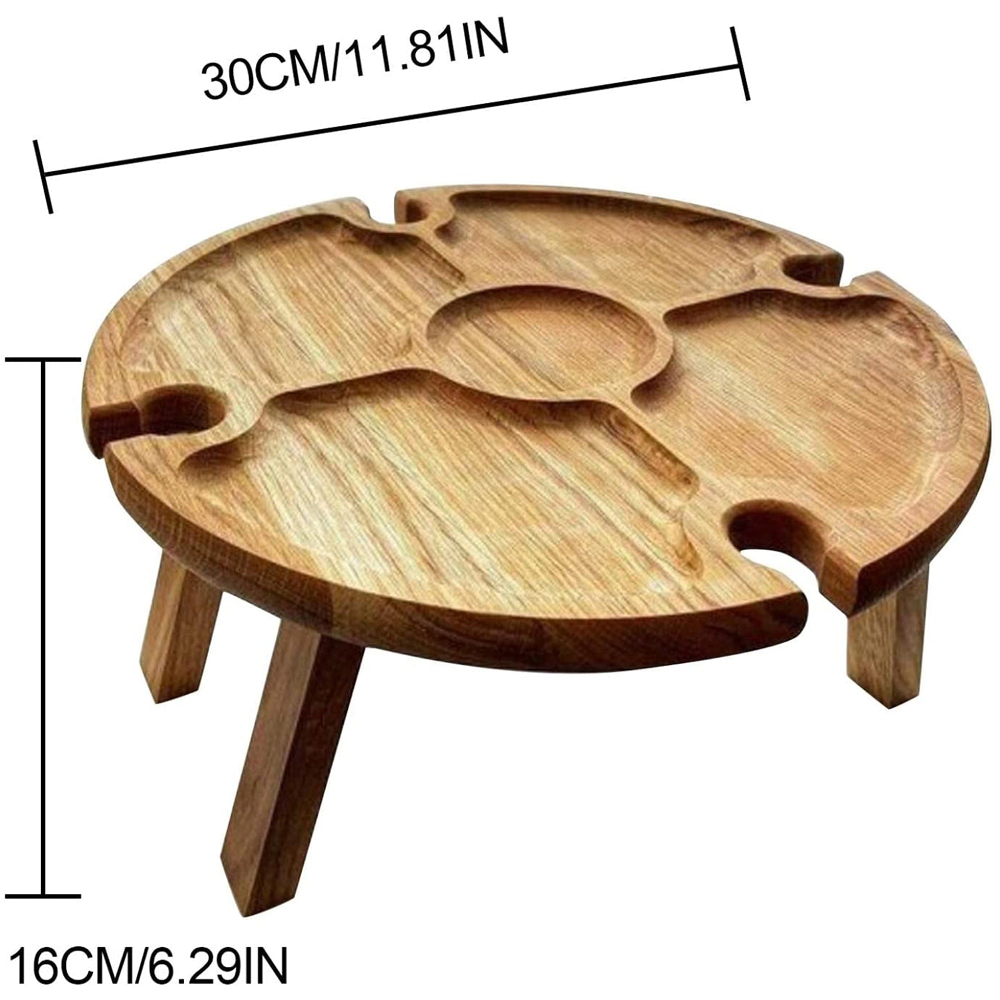 Portable 2 in 1 Picnic Table， Wooden Outdoor Folding Picnic Table with Wine Glass Holder for Outdoors Garden Travel