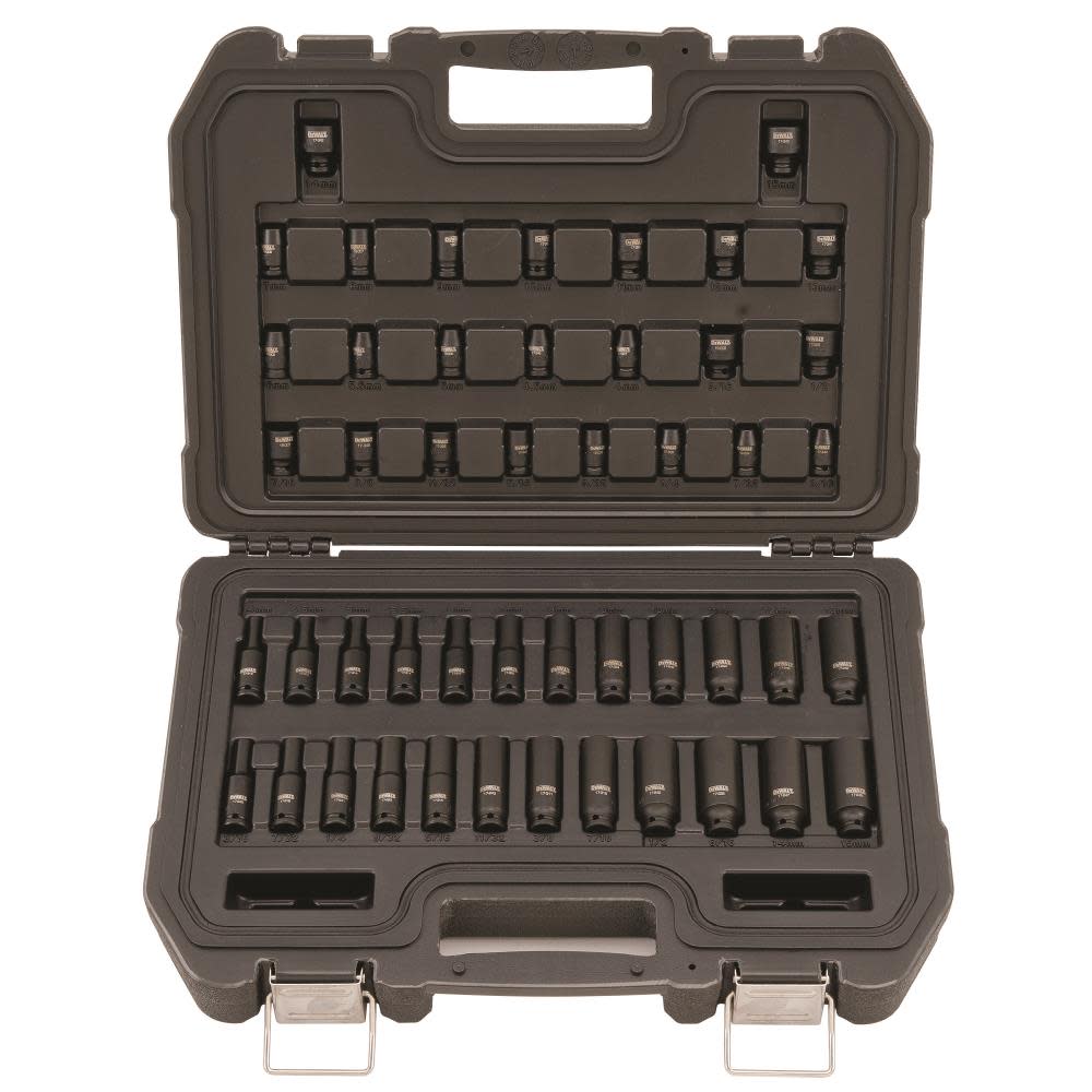 48 Piece 1/4 in Drive Combination Impact Socket Set 6 PT ;